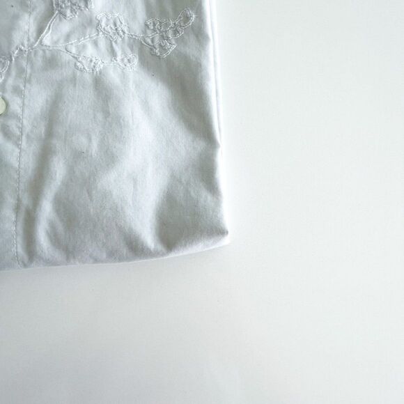 Quicksilver Mens Button Down Casual Short Sleeved Shirt Embroidered Gray Medium - Picture 6 of 10